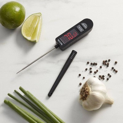 Taylor Digital LED Kitchen Meat Cooking Thermometer Black: Instant Read, Oversized Display, -40 to 450F, Battery Included