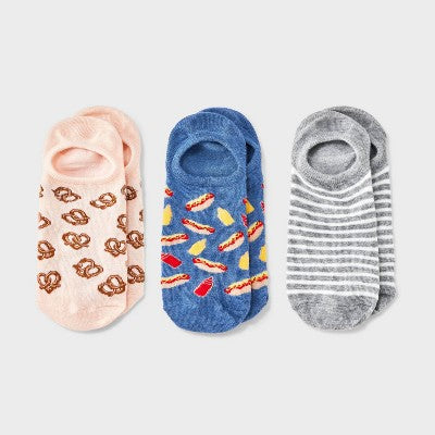 Women's Snacks 3pk Socks Pink/Heather Gray/Denim Heather 4-10