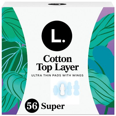 L . Ultra Thin Menstrual Pads - Super - 56ct