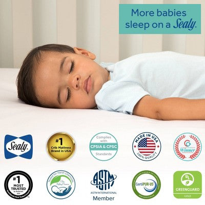 Sealy OMNI-Breathe Breathable & Sustainable Foam Crib Mattress PVC-Free - White (LOCAL PICKUP ONLY)