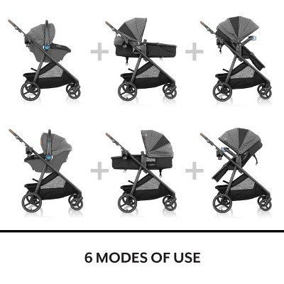 Evenflo Shyft Intuiti+ Travel System Featuring Revolve180 LiteMax NXT with Sensory Soothe - Angler Tweed (LOCAL PICKUP ONLY)