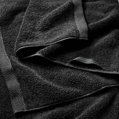 2pk Organic Hand Towel Black - Casaluna