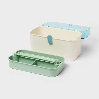 Lidded Storage Caddy Blue - Brightroom