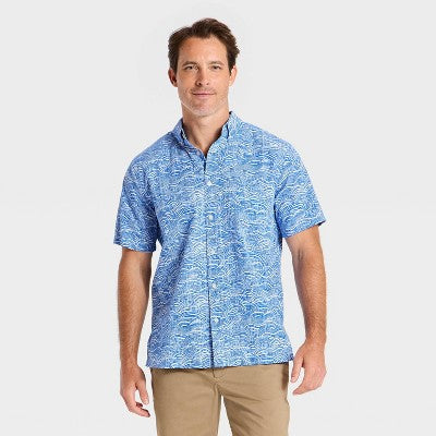 Men's Button-Down Shirt Goodfellow&Co Reyn Spooner Aqua Blue XL
