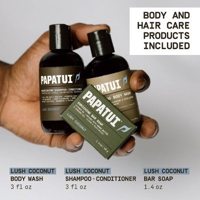 Papatui Men's Body Care Holiday Take Better Care Dopp Kit Gift Set - Lush Coconut - 6ct