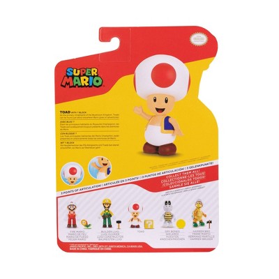 Nintendo Super Mario Toad with Question Mark Block Action Figure