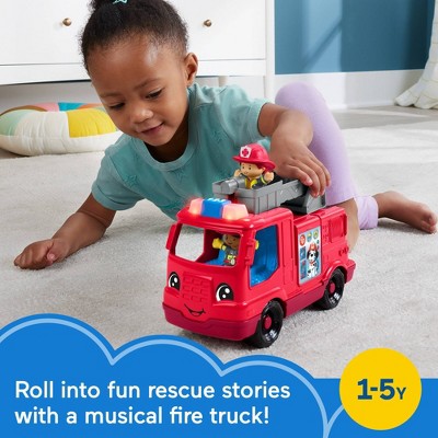 Fisher-Price Little People Fire Truck Musical Toddler Toy with Lights Sounds & 2 Figures
