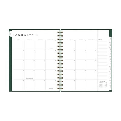 BlueSky 2025 Green Earth Sustainability Weekly/Monthly Planner 9.25"x7.87" Wirebound Deep Green