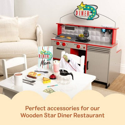 Melissa & Doug Star Diner Restaurant 41pk Play Set with Toy Food, Cookware & Play Kitchen Accessories