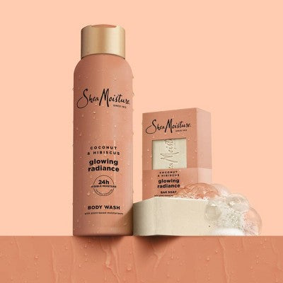 SheaMoisture Body Wash Glowing Radiance - Coconut & Hibiscus with Vitamin C & Songyi Mushroom Extracts - 18 fl oz
