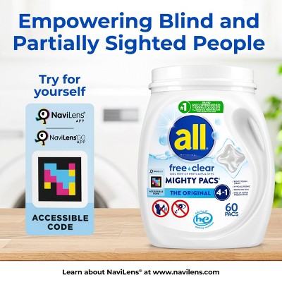 All Unscented Might Unit Dose Laundry Detergent Pacs - 80ct: Dermatologist Tested, Hypoallergenic, Dye-Free