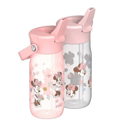 Zak Designs 2pk 18oz Minnie Mouse Harmony Straw Water Bottle Pink