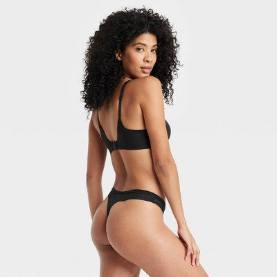 Women's Micro-Mesh Thong Underwear - Auden Black S