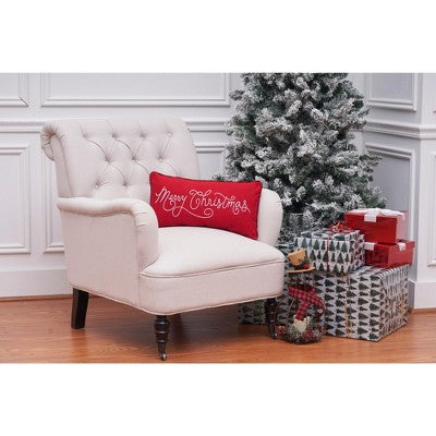 C&F Home Merry Christmas Applique & Embroidered Small/Petite Accent Pillow, 10" x 20"