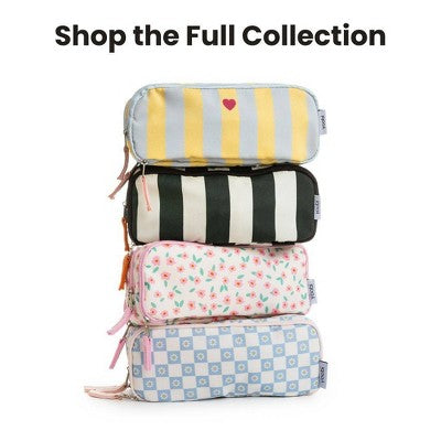 Yoobi Triple Zip Pencil Pouch - Pink Wildflower, School Supplies