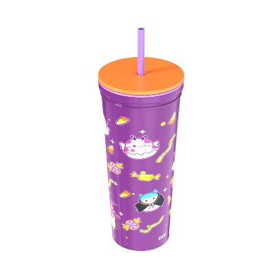 Zak Designs 23floz Stainless Steel Squishmallows Halloween Kendall Straw Tumbler