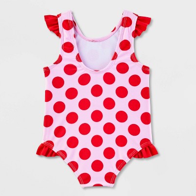 Baby Girls' Disney Minnie Mouse One Piece Swimsuit - Pink 18M