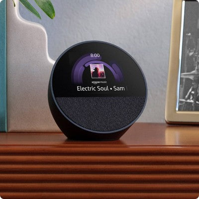 Amazon Echo Spot, Smart Alarm Clock (2024 Release) - Glacier White