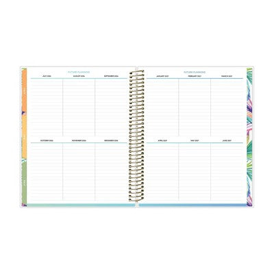 Blue Sky 7"x9" Livewell 2025-2026 Weekly/Monthly Spiral Coil Planner Laminated Lynnie Navy Waves