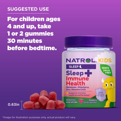 Natrol Kids' Sleep + Immune Health Sleep Aid Gummies - Berry - 50ct