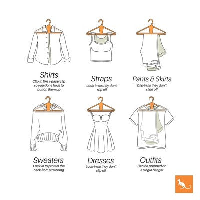 Kangaroo Hangers 10pk Original Clothes Hangers White