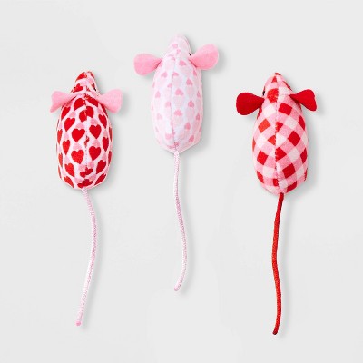 Valentines Mice Cat Plush Toy Set - 3pc/2pk - Boots & Barkley