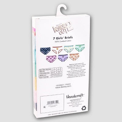 Girls' Disney Inside Out 7pk Underwear - 4: Cotton Briefs with Fictitious Character Pattern