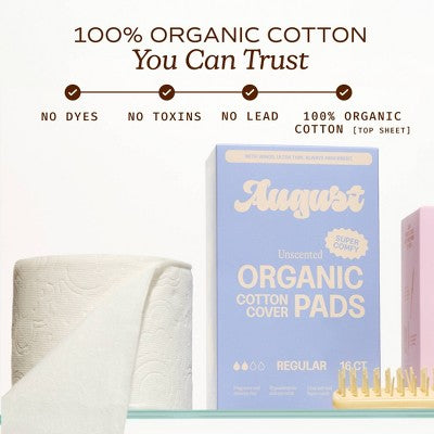 Its August Organic Regular Pads - 16ct