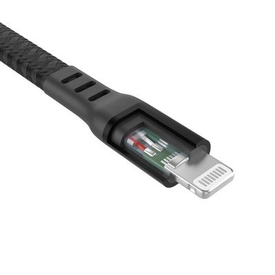 Just Wireless 10' Ultra Braided Lightning to USB-C Flat Cable - Slate Black