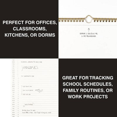 Altitude 12"x15" Monthly Wall Calendar, July 2025 to June 2026, Black and White