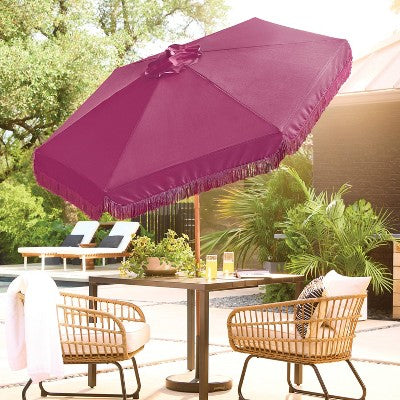 7.5" Round Fringe Valance Outdoor Patio Umbrella Rose Pink - Threshold (LOCAL PICKUP ONLY)