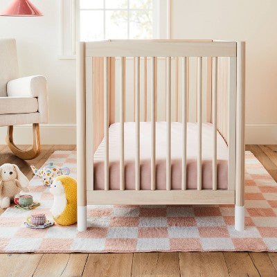 Polyester Rayon Fitted Crib Sheet - Heirloom Pink - Cloud Island