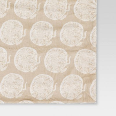 Pumpkin Printed Plush Throw Blanket with Faux Shearling Reverse Ivory - Threshold