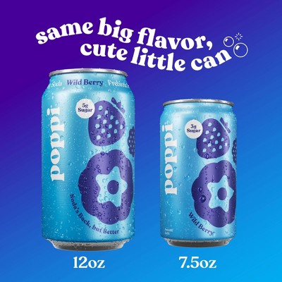 Poppi Wild Berry Prebiotic Soda - 7.5 fl oz Mini Can