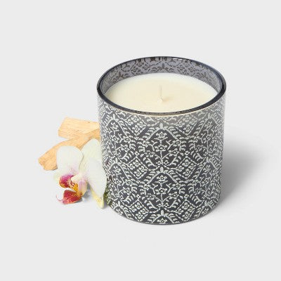 Vanilla Teakwood Jar Candle Gray 6.5oz - Threshold