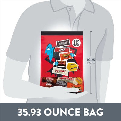 HERSHEY'S Chocolate Assorted Halloween Candy Variety Miniatures - 35.93oz/115pc