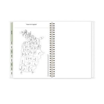 The Everygirl X Day Designer 2024-25 Weekly/Monthly Planner with Notes 8.625"x5.875" Wirebound Frosted PP Floral Olive: Student Day Planner