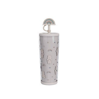 Zak Designs 25oz Care Bears Double-Wall Plastic Straw Tumbler