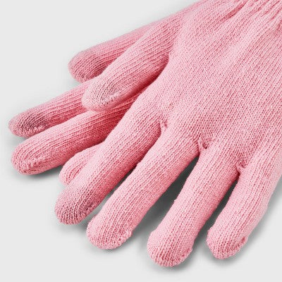 Essential Gloves - Wild Fable Pink: Recycled Polyester Blend, Touch Screen Compatible, Elastic Cuffs, Knit Fabric