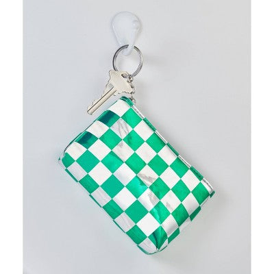 TwelveNYC Metallic Checker Pouch