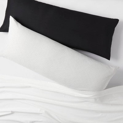 2pk Microfiber Body Pillow Cover Micro Grid/Black - Room Essentials
