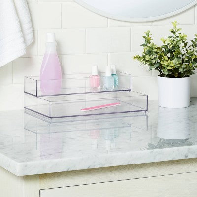 Large 12" x 8" x 2" Plastic Organizer Tray Clear - Brightroom: Bathroom Acrylic Organizer Bin