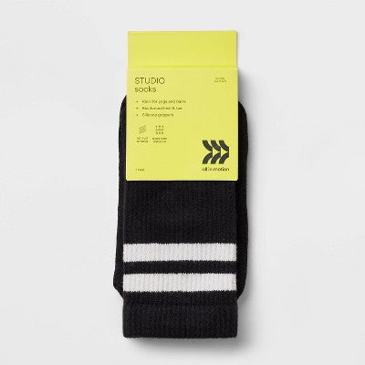 Varsity Stripe Yoga Crew Sock - Black - All in Motion