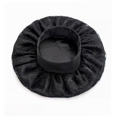 Evolve Products Lace Satin Hair Bonnet - Black