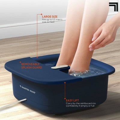 Sharper Image Massager Foot Bath Zen with Splash Guard - Navy