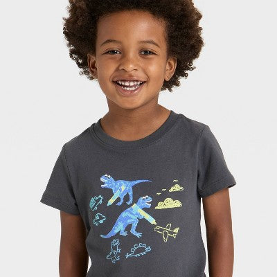 Toddler Boys' Short Sleeve Dino T-Shirt - Cat & Jack 3T