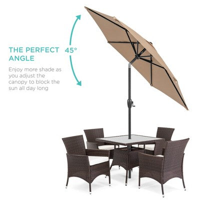 Best Choice Products 7.5ft Heavy-Duty Outdoor Market Patio Umbrella w/ Push Button Tilt, Easy Crank, Tan (LOCAL PICKUP ONLY)