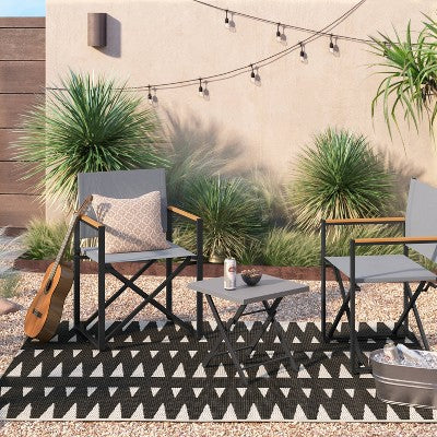 Henning Folding Patio Dinning Chair Gray - Threshold (LOCAL PICKUP ONLY)