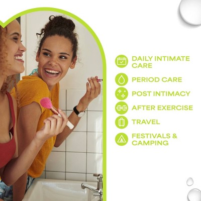 WaterWipes Refreshing Feminine, On-The-Go, pH Friendly for Daily Intimate Care, Odor Removal, Gynecologist Approved, Fragrance Free Wipes - 28ct