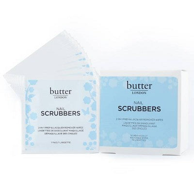 butter London Nail Scrubbers 2-in-1 Prep & Remover Wipes - 10ct